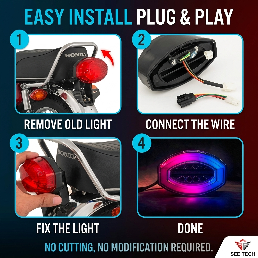 RGB Moon Back Light For Honda 125 Mobile App Control