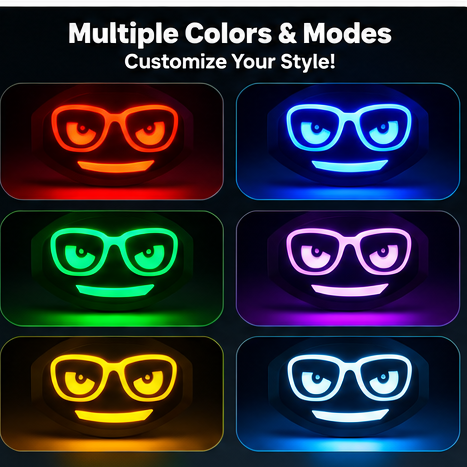 Glasses Emoji Multi-Color LED Back Eye Light for Honda CG 125