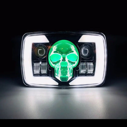 6-in-1 Multi-Color Skull LED Headlight for Honda CG125 & CD70