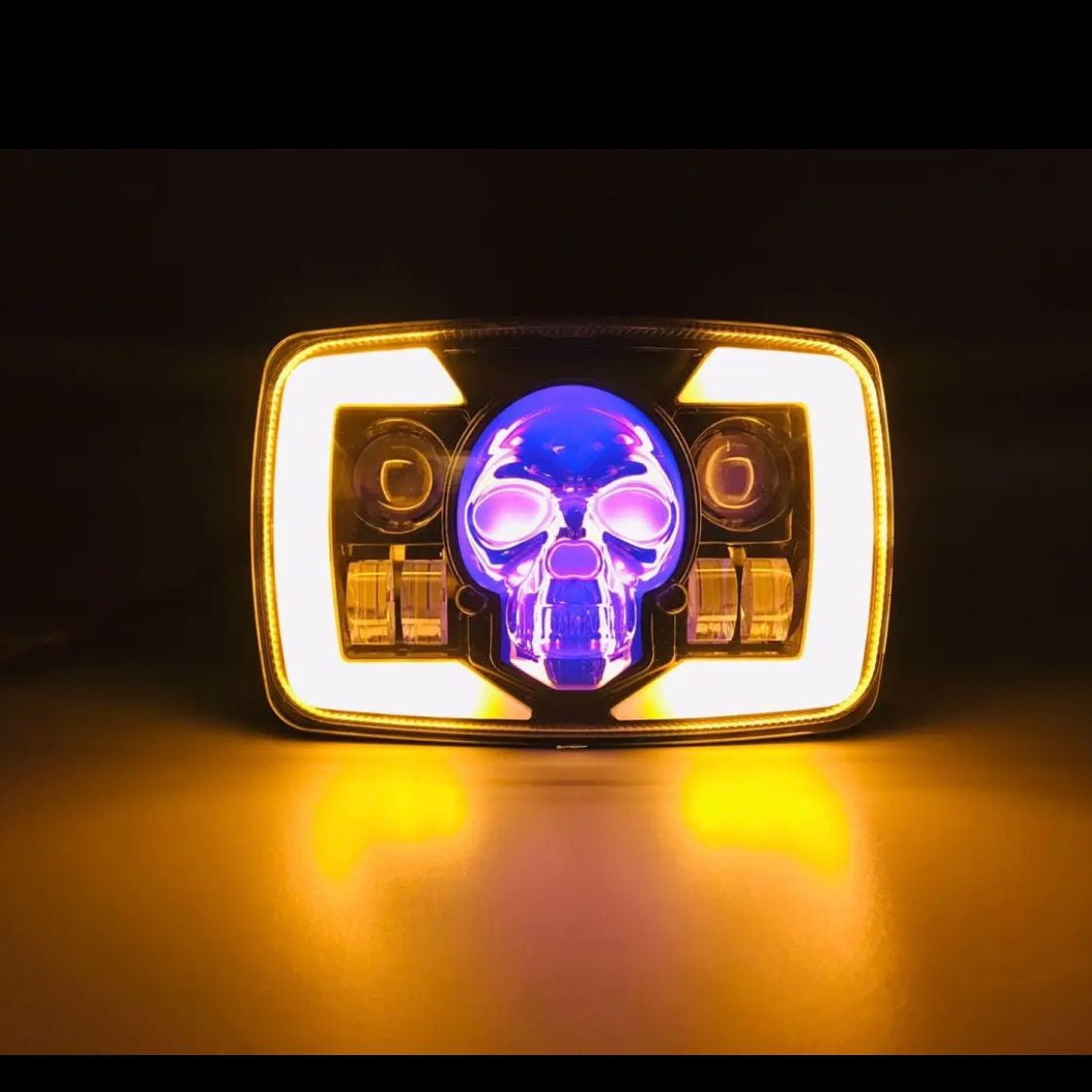 6-in-1 Multi-Color Skull LED Headlight for Honda CG125 & CD70