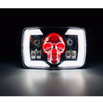 6-in-1 Multi-Color Skull LED Headlight for Honda CG125 & CD70