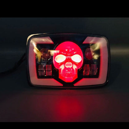 6-in-1 Multi-Color Skull LED Headlight for Honda CG125 & CD70