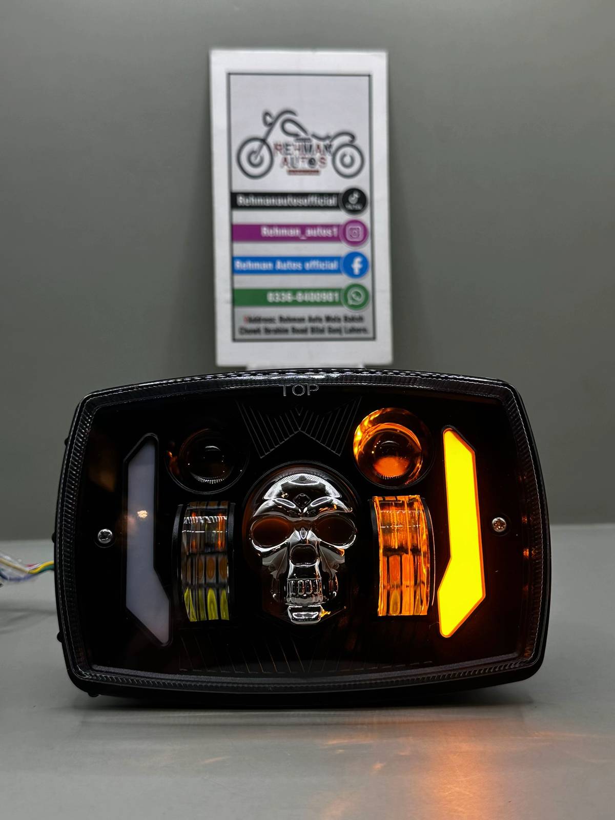 Skull Edition Multi-Functional LED Headlight for Bikes Cd-70 & CG-125