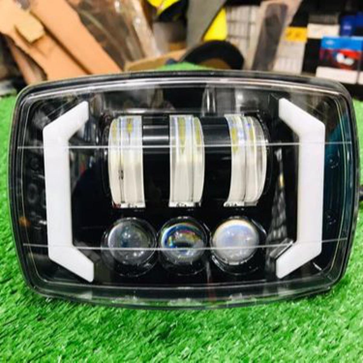 3-Lens Multi-Function LED Headlight with Integrated Turn Signals
