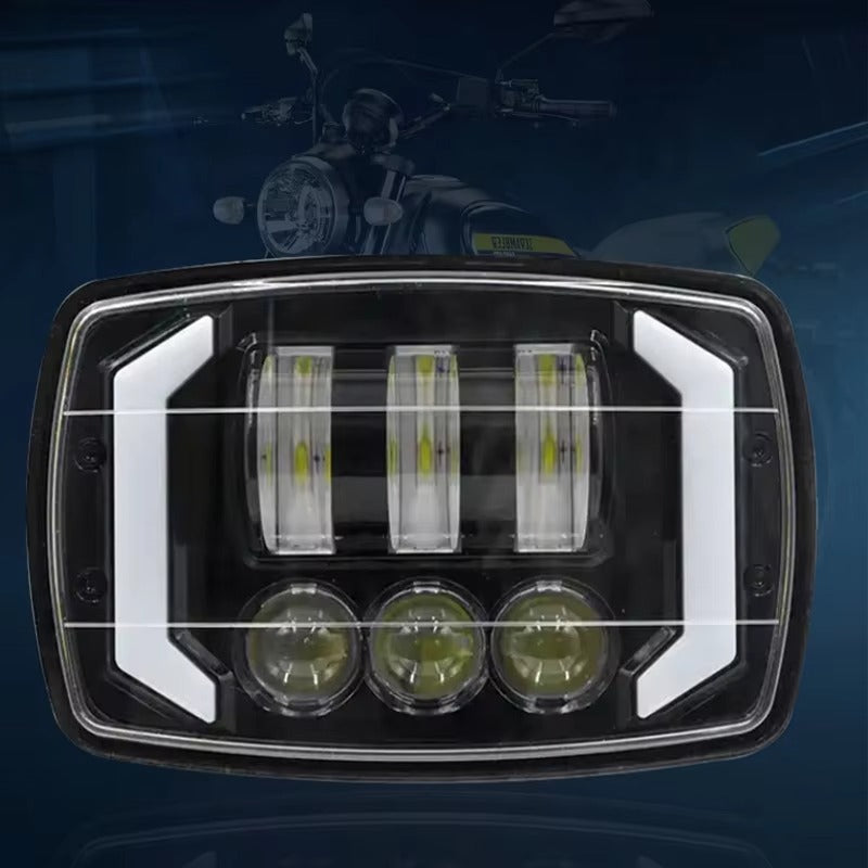 3-Lens Multi-Function LED Headlight with Integrated Turn Signals