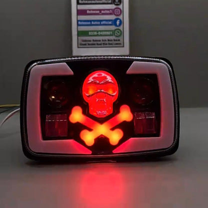 6-Color Skull & Crossbones LED Headlight for Honda CG125 & CD70