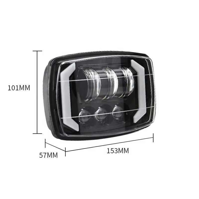 3-Lens Multi-Function LED Headlight with Integrated Turn Signals
